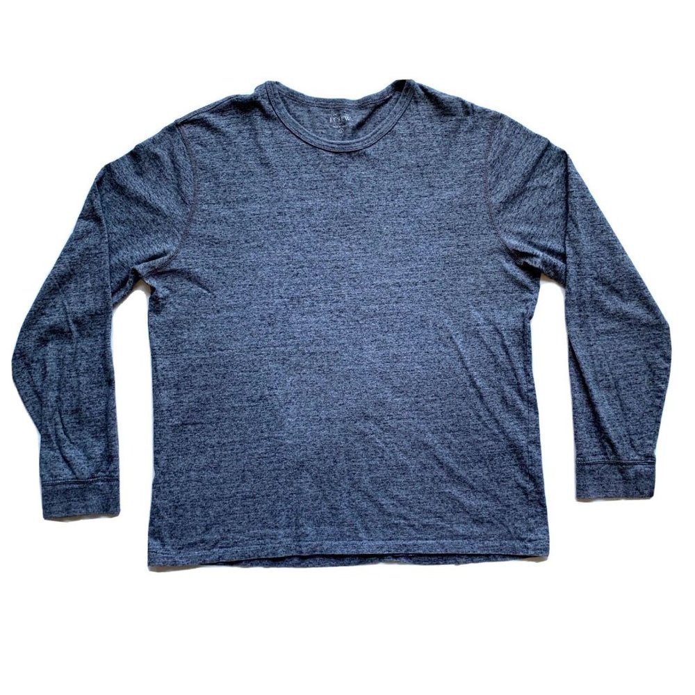 J. Crew T Shirt Mens Large Gray Long Sleeve Crew Neck Classic Cotton Casual